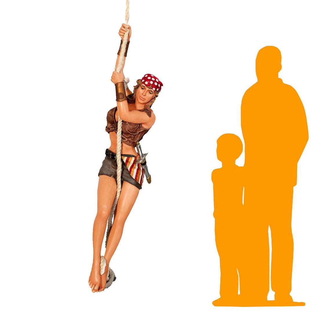 Pirate Lady Hanging In Skirt Life Size Statue