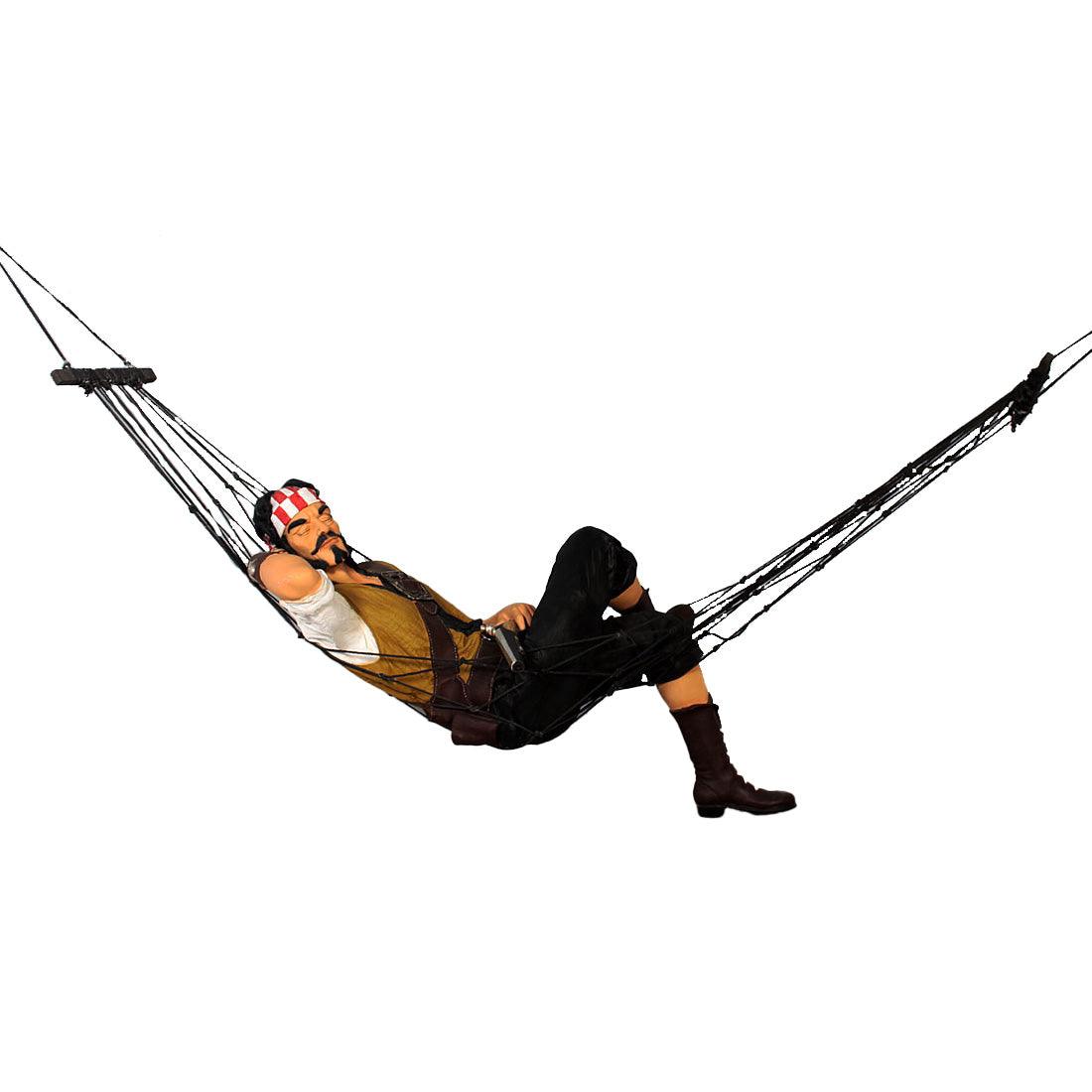 Pirate in Hammock Life Size Statue - LM Treasures Prop Rentals