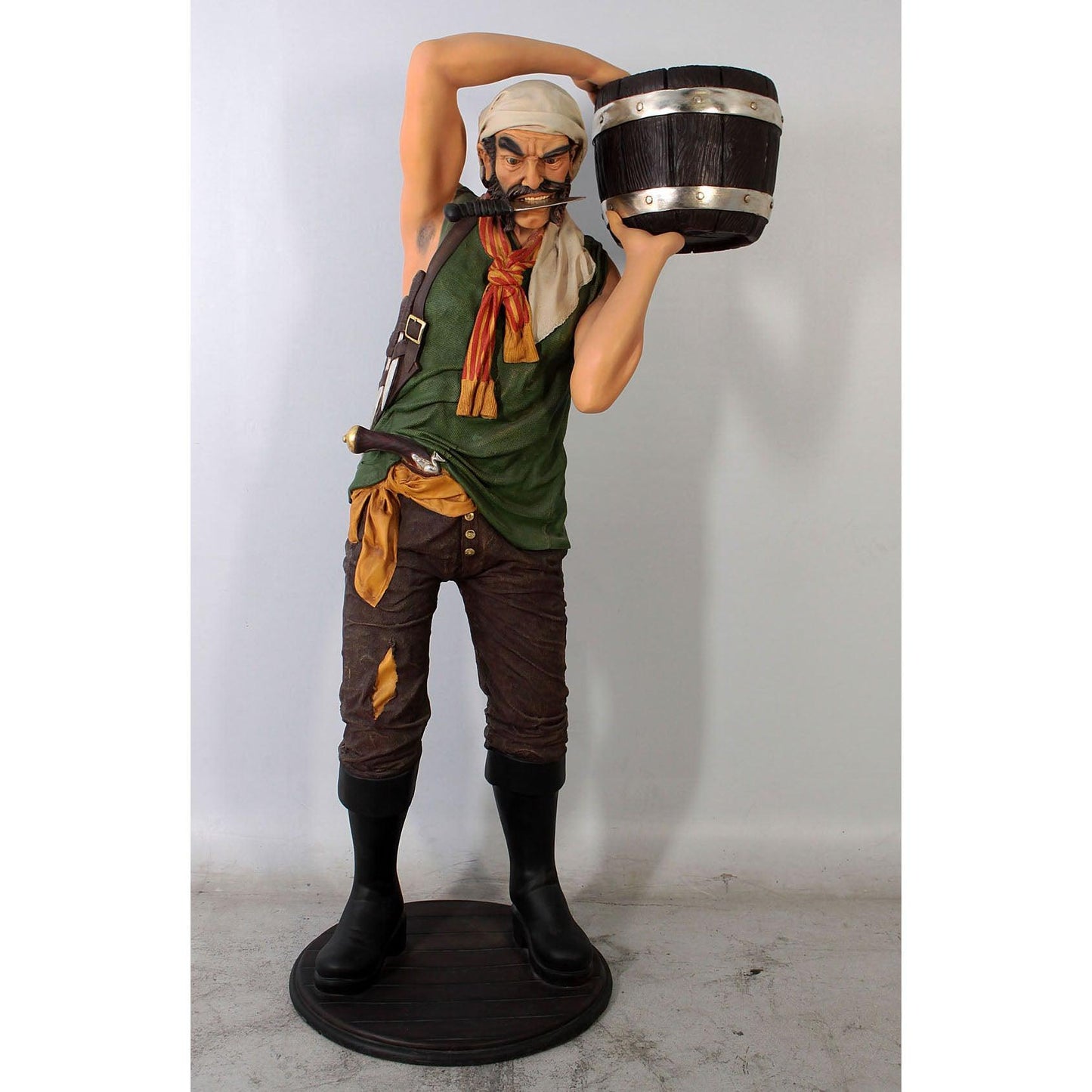 Pirate Holding Bucket Life Size Statue