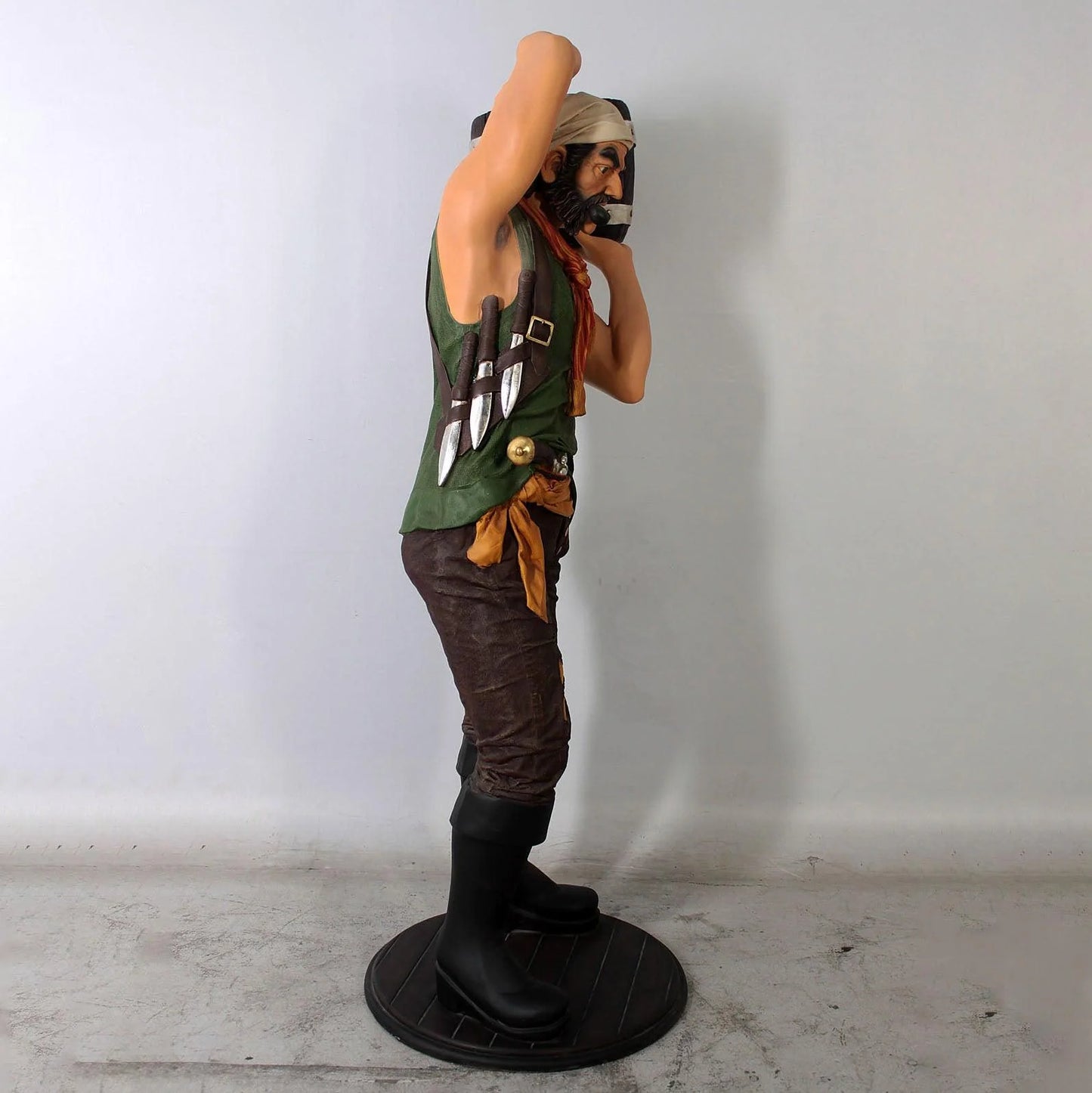 Pirate Holding Bucket Life Size Statue