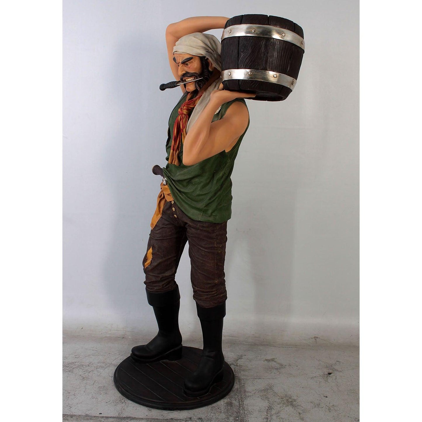 Pirate Holding Bucket Life Size Statue