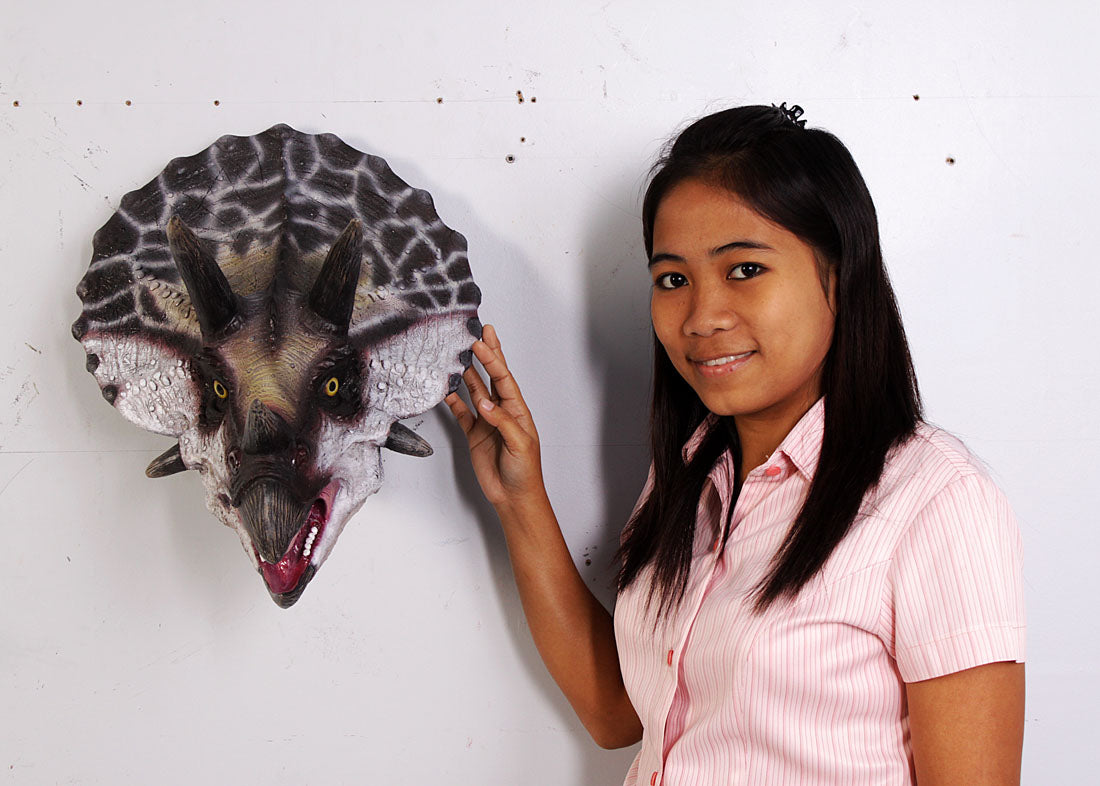 Small Triceratops Dinosaur Head Statue