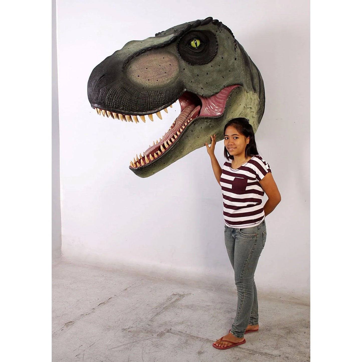 Jumbo T-Rex Dinosaur Head Statue