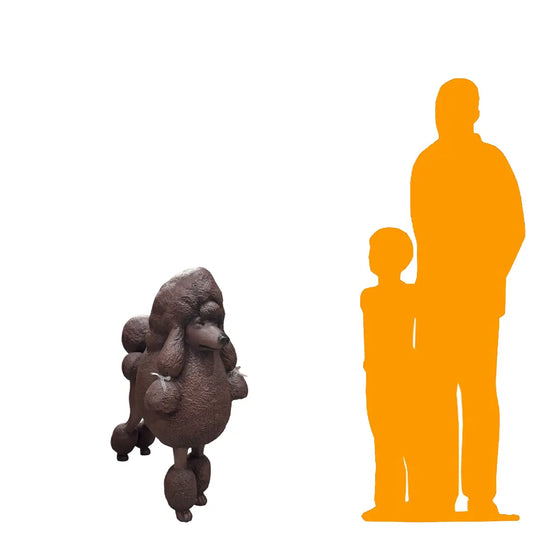 Brown French Poodle Life Size Statue A0256BR-110121-H