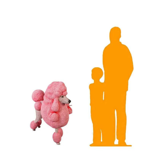 Pink French Poodle Life Size Statue A0256P-110121-H