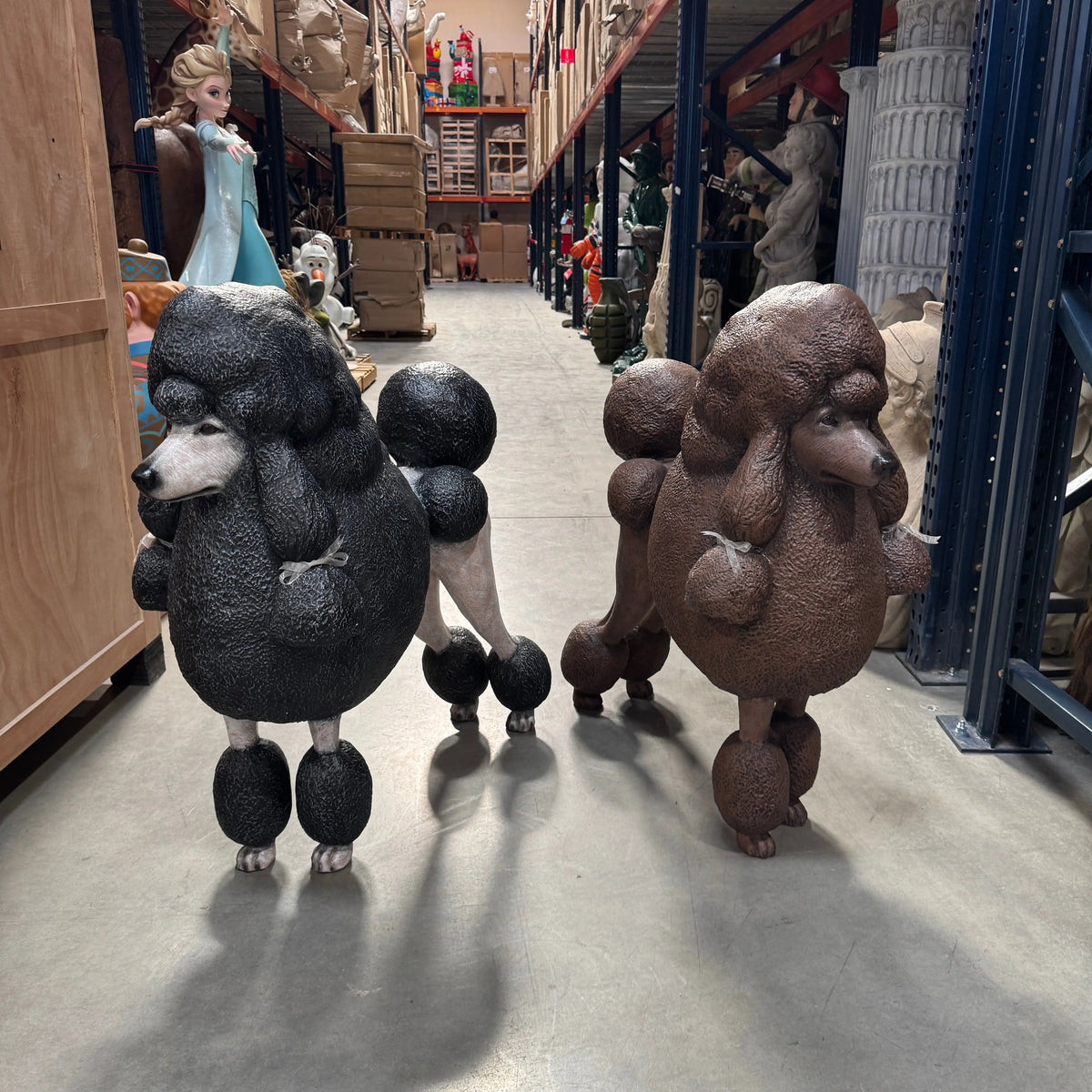 Black French Poodle Life Size Statue A0256BL-110121-H