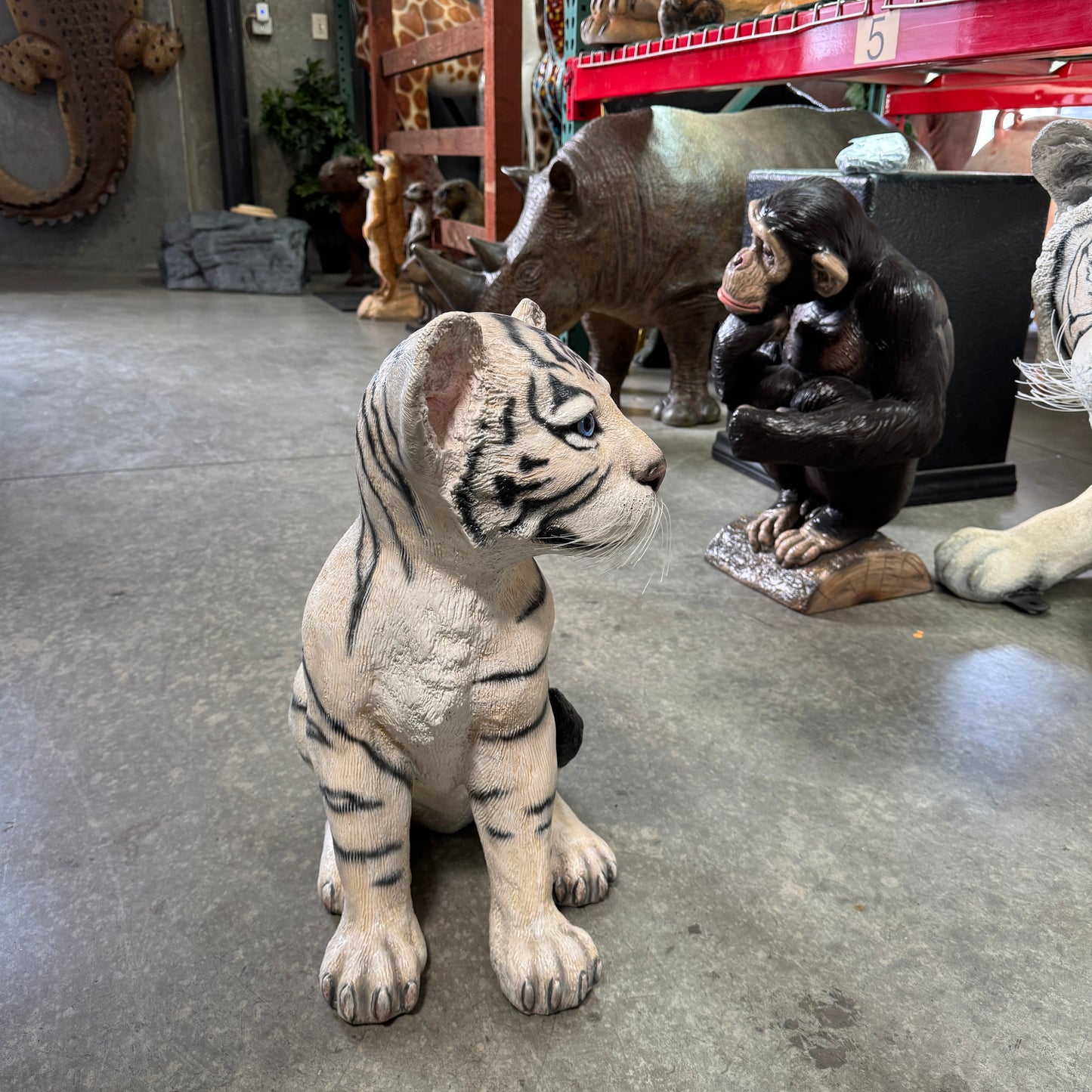 Siberian Tiger Cub Sitting Statue