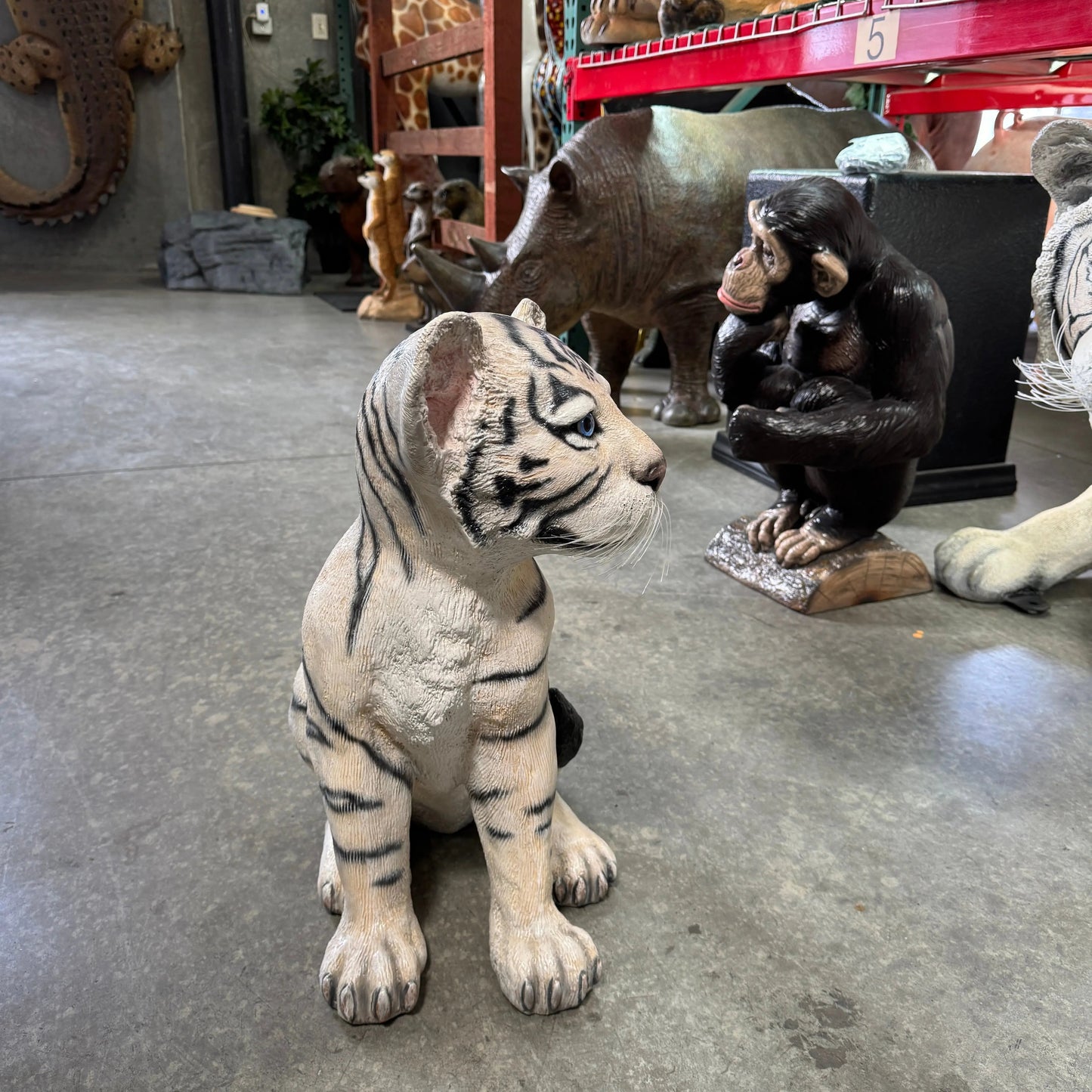 Siberian Tiger Cub Sitting Statue A0312-110123-H