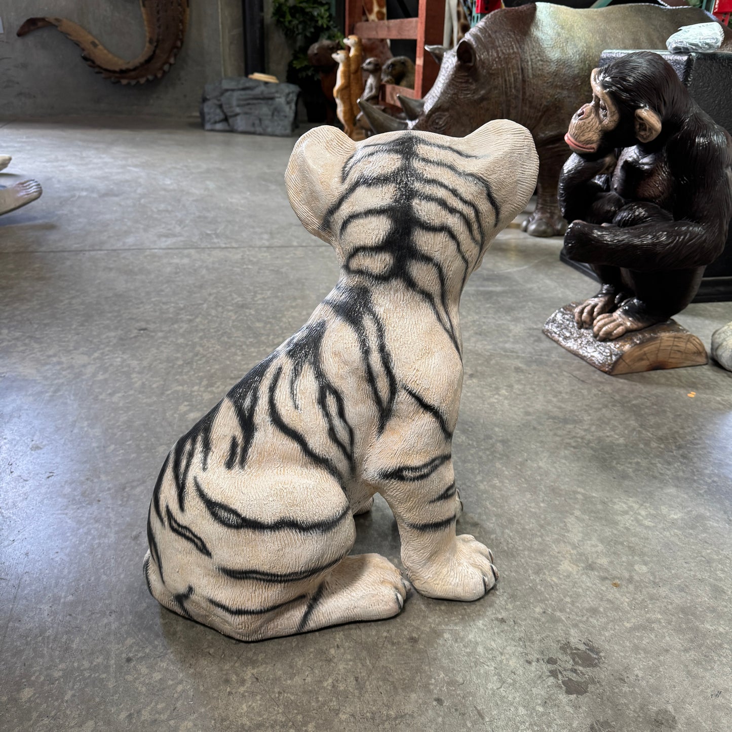 Siberian Tiger Cub Sitting Statue