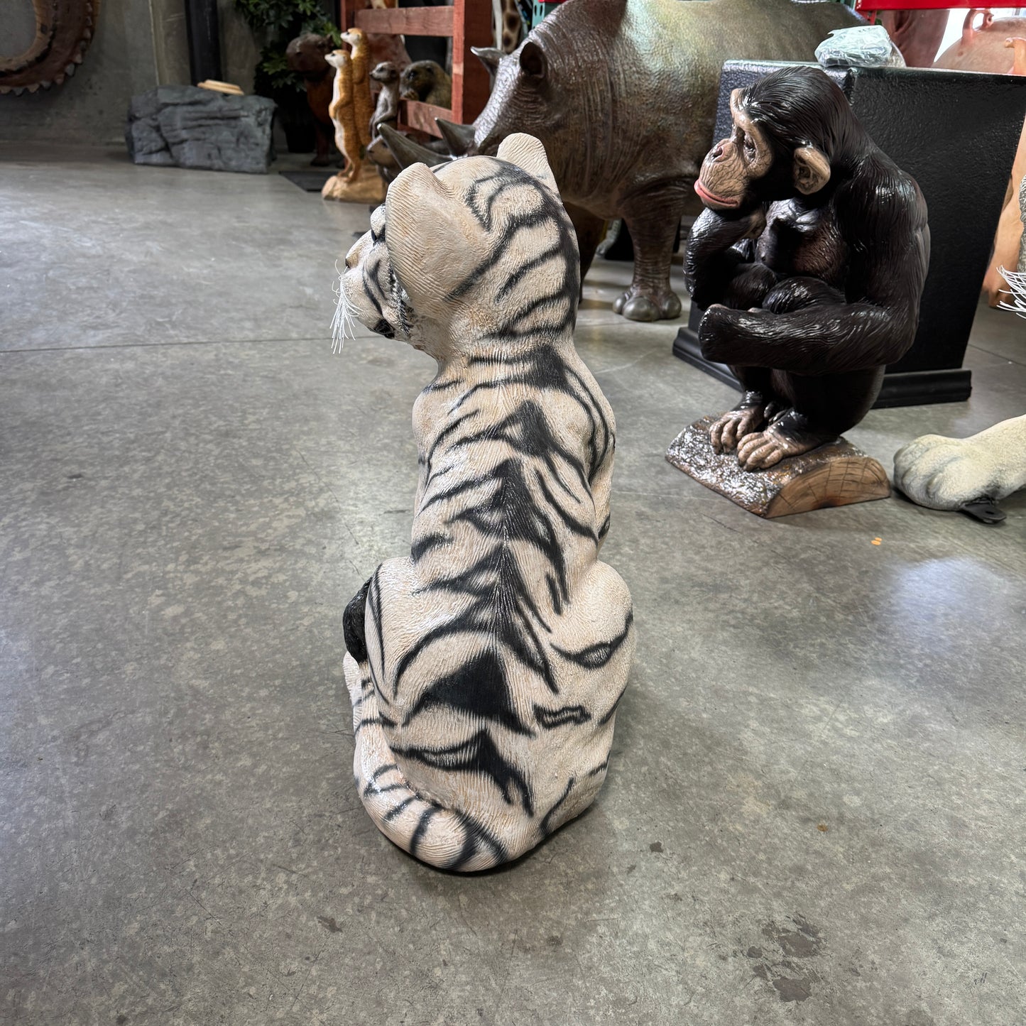 Siberian Tiger Cub Sitting Statue