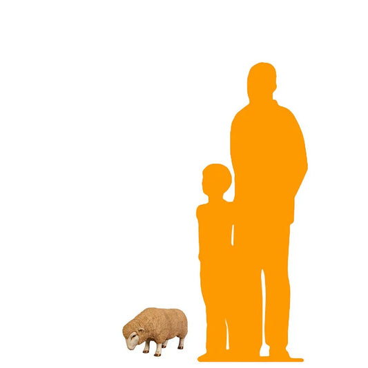 Baby Merino Ewe Head Down Statue A0285-110125-H