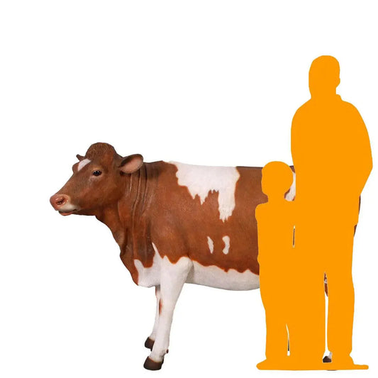 Guernsey Cow Standing Life Size Statue A0257-120003-H