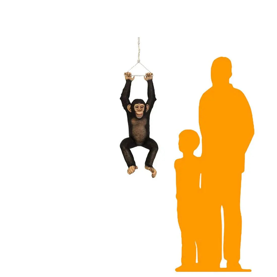Hanging Monkey On Rope Statue A0297-120040-H