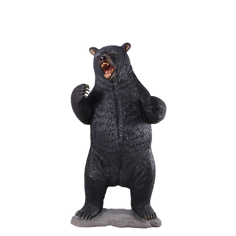 Growling Black Bear Statue