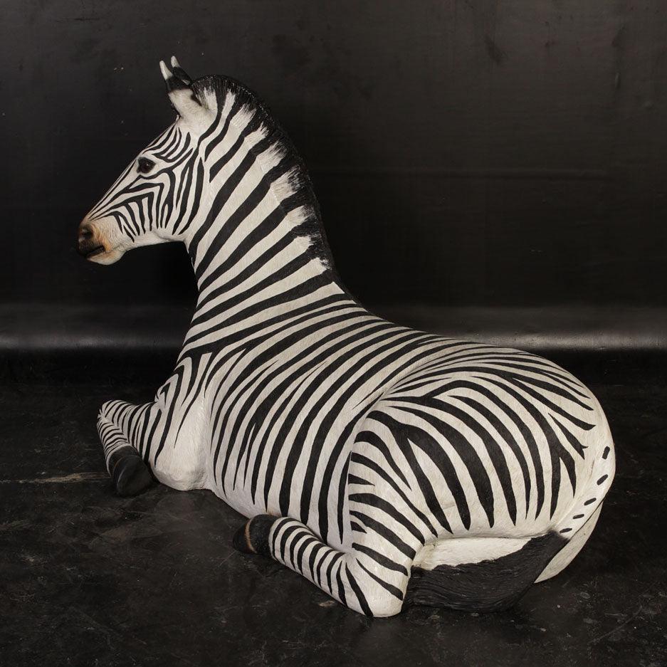 Zebra Resting Life Size Statue