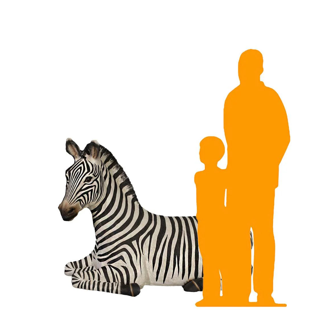 Zebra Resting Life Size Statue