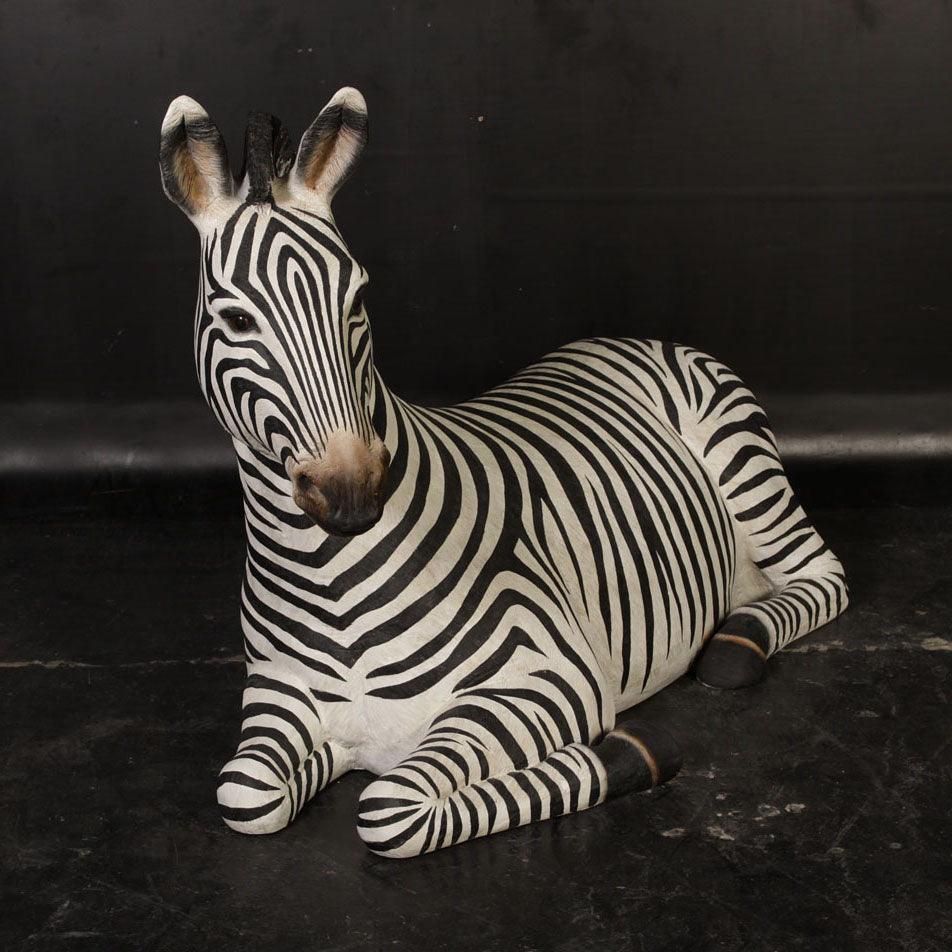Zebra Resting Life Size Statue