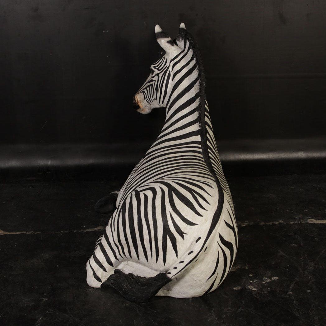 Zebra Resting Life Size Statue