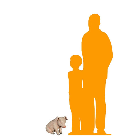 New Born Baby Pig Sitting Statue A0304-120074-H