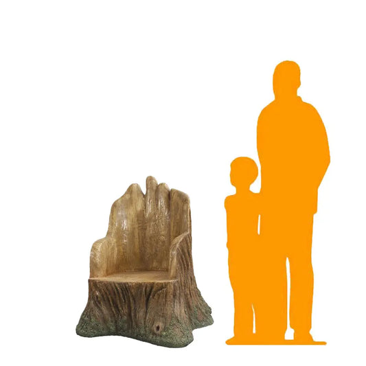 Tree Trunk Throne Statue R0375-1219-T