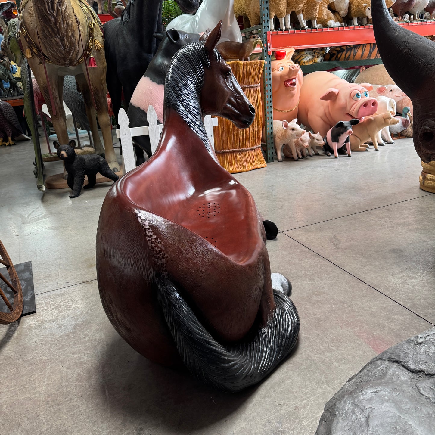 Horse Bench Life Size Statue
