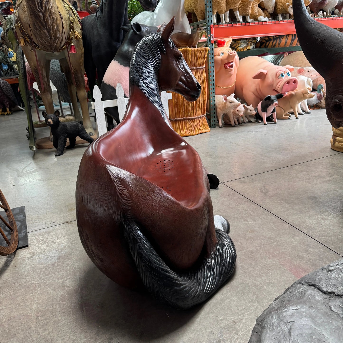 Horse Bench Life Size Statue A0814-130004-H