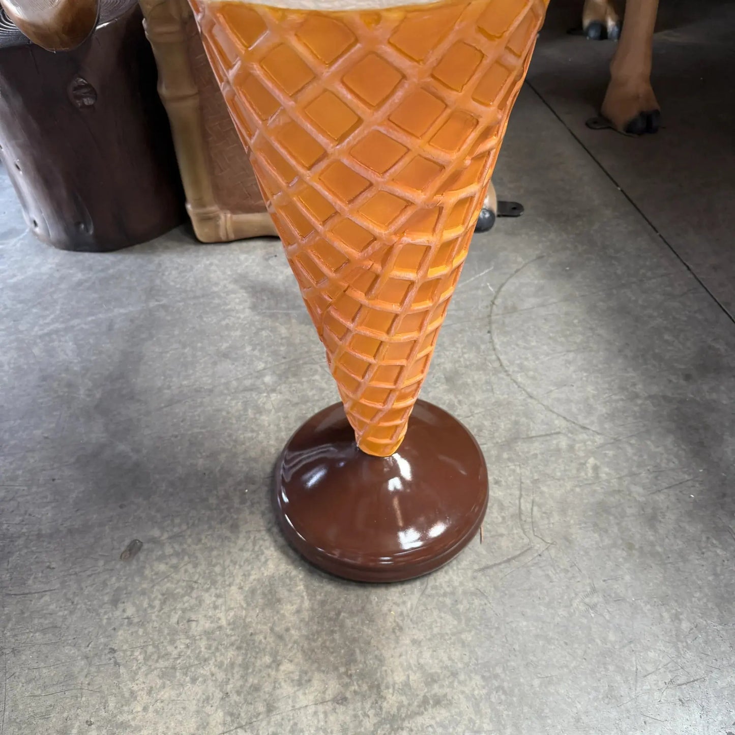 One Scoop Vanilla Ice Cream Cone Over Sized Statue R0194-130017-H