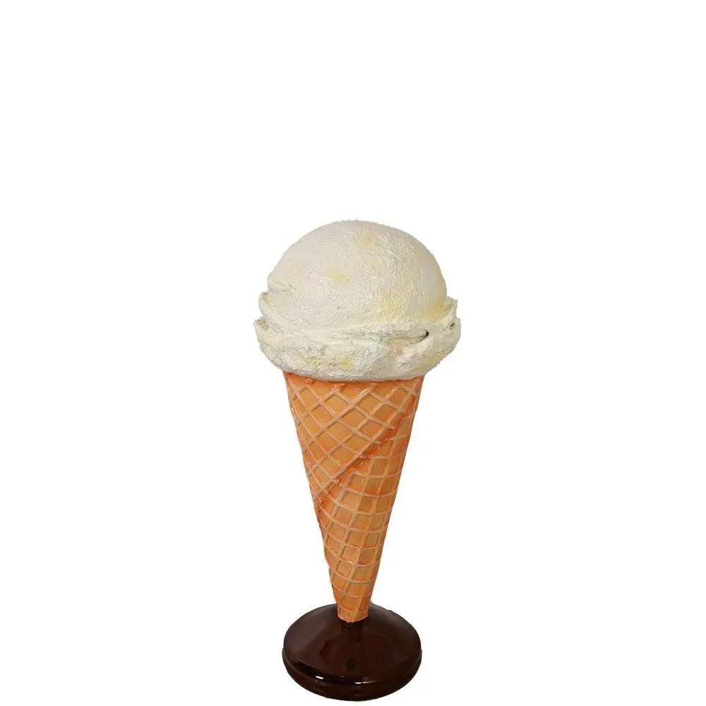 One Scoop Vanilla Ice Cream Cone Over Sized Statue - LM Treasures Prop Rentals