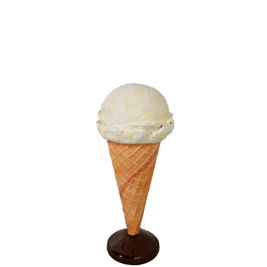 One Scoop Vanilla Ice Cream Cone Over Sized Statue - LM Treasures Prop Rentals