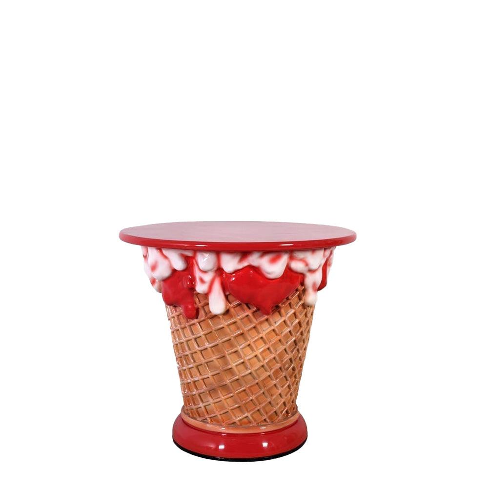 Strawberry Ice Cream Table Statue - LM Treasures Prop Rentals