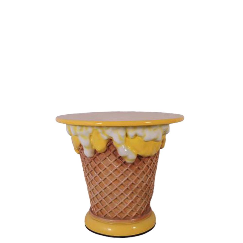 Yellow Ice Cream Table Statue - LM Treasures Prop Rentals