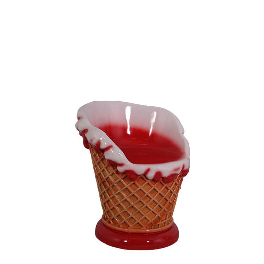 Strawberry Ice Cream Chair Statue - LM Treasures Prop Rentals