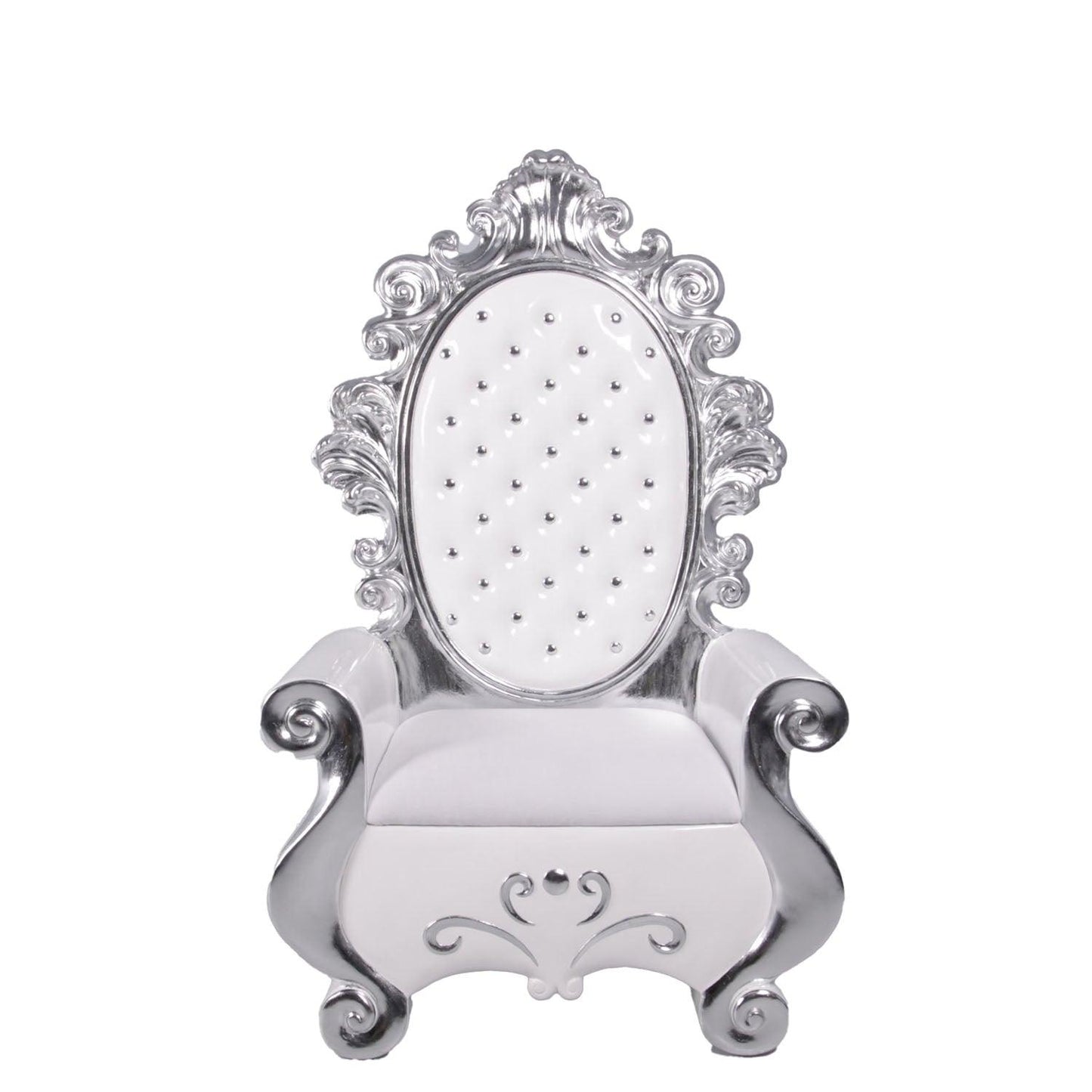 White Santa Christmas Throne Statue - LM Treasures Prop Rentals
