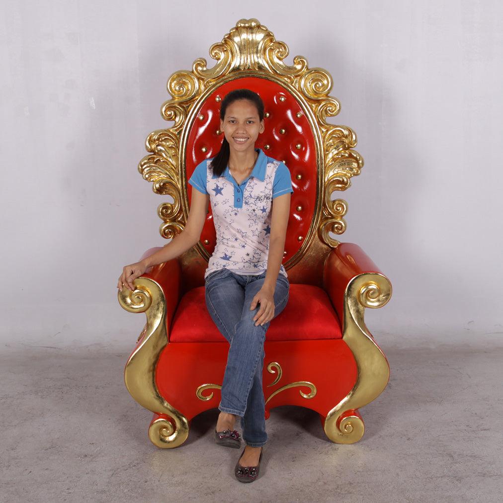 Red Santa Christmas Throne Statue