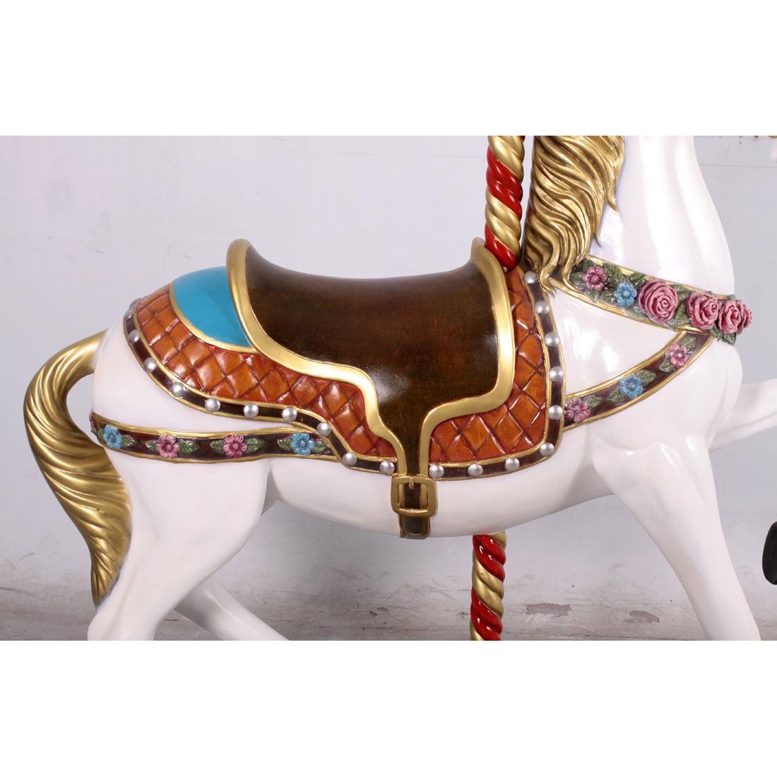 White Carousel Horse Statue