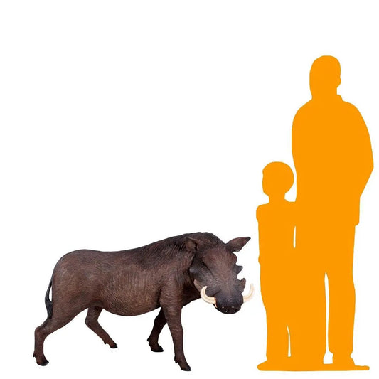 Wild African Warthog Pig Statue A0402-130055-H