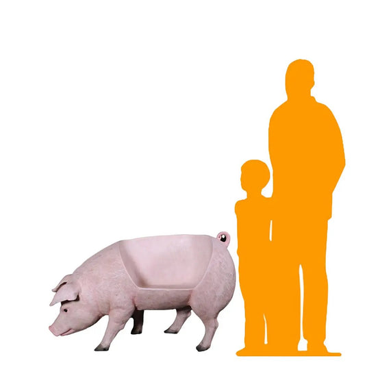 Pig Bench Statue A0367-130077-H