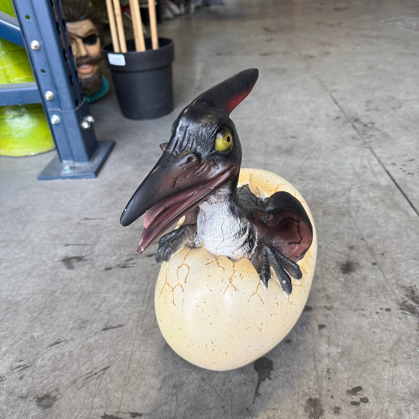 Hatching Pteranodon Dinosaur Egg Statue