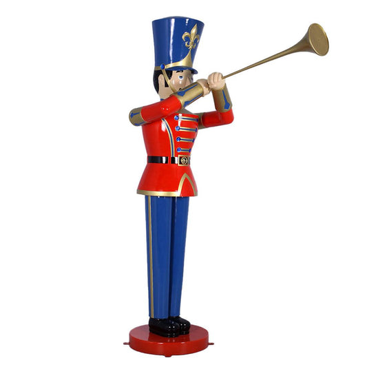 Large Red Trumpet Toy Soldier Statue - LM Treasures Prop Rentals