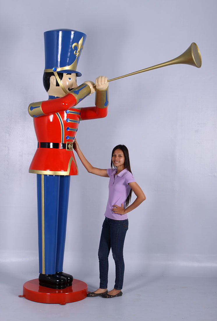Large Red Trumpet Toy Soldier Statue