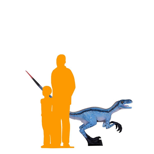Blue Deinonychus Dinosaur Statue A0413-140067-H