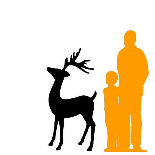 Standing White Reindeer Statue S0071W-140091-H