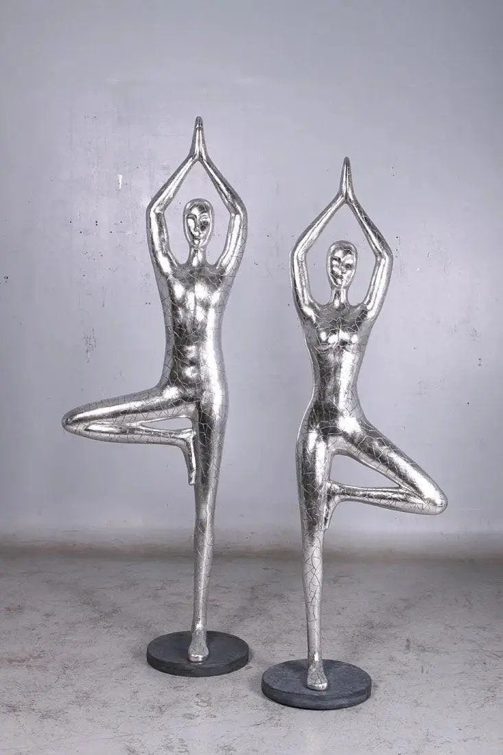 Silver Yoga Male Statue M0109M-140102-H