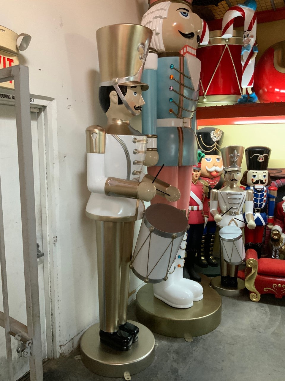 Large Gold Toy Soldier Drummer Statue
