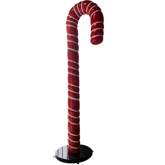 Jumbo Red Cushion Candy Cane Statue - LM Treasures Prop Rentals