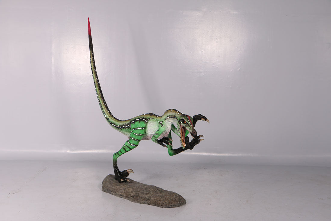 Ferocious Velociraptor Dinosaur Statue