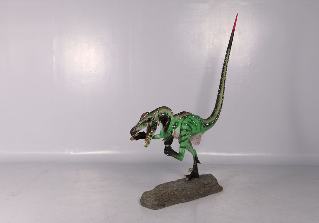 Ferocious Velociraptor Dinosaur Statue
