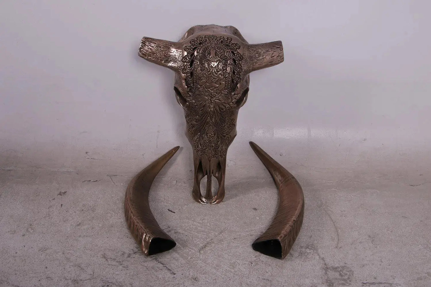 Bronze Bull Skull Life Size Statue A0611B-15053-H