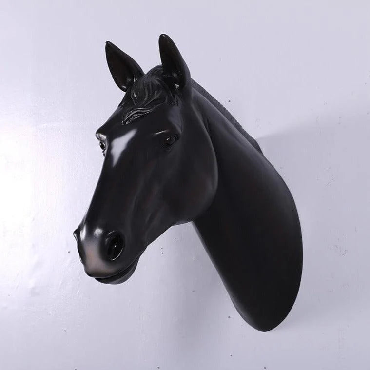 Dark Brown Horse Head Statue