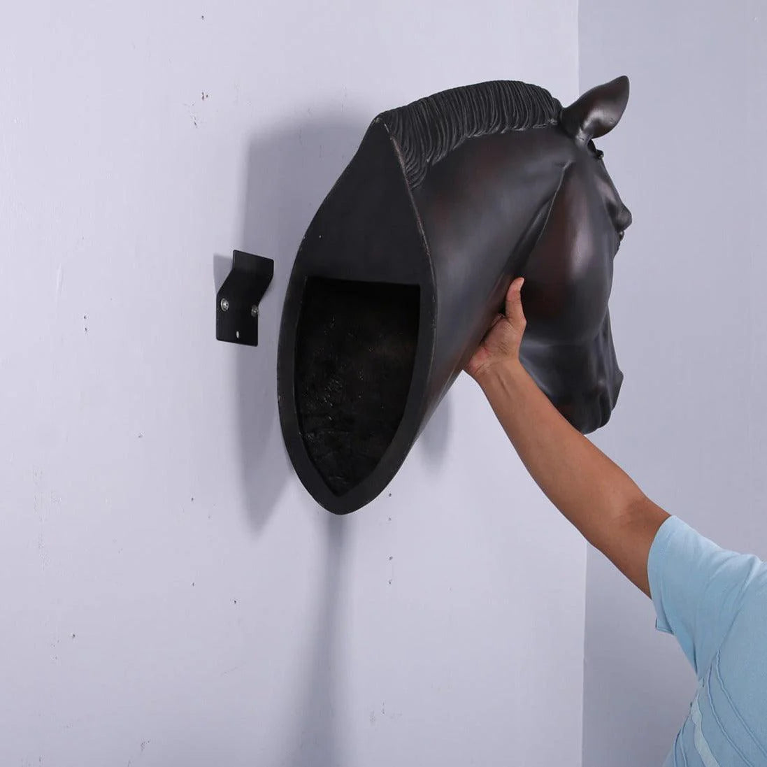 Dark Brown Horse Head Statue